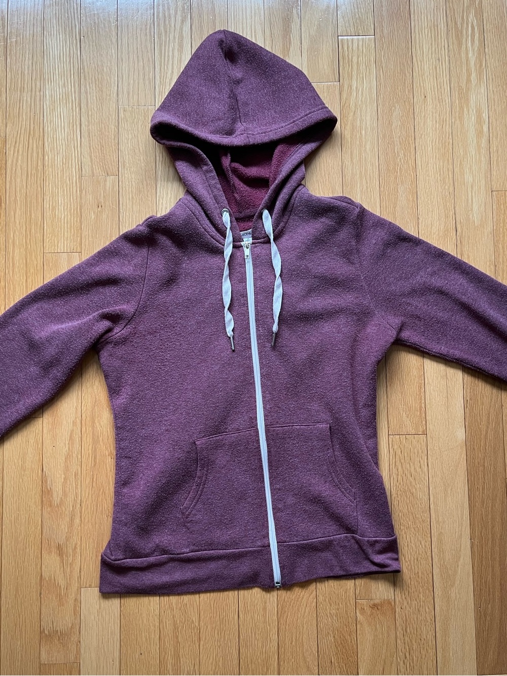 Ardene Plum Zip Hoodie with White Drawstrings